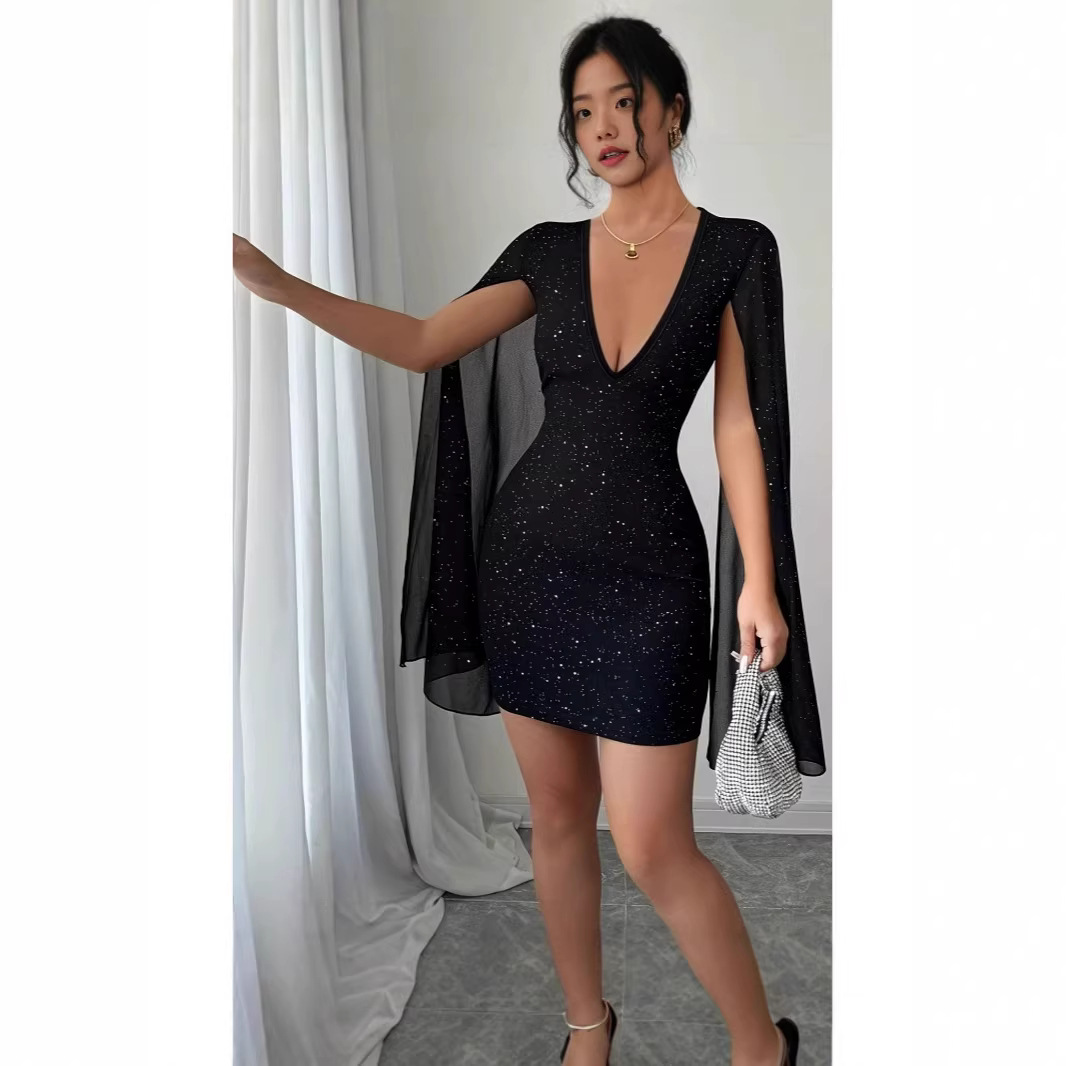 Midi Dress - V Neck Bodycon Midi Dress Elegant