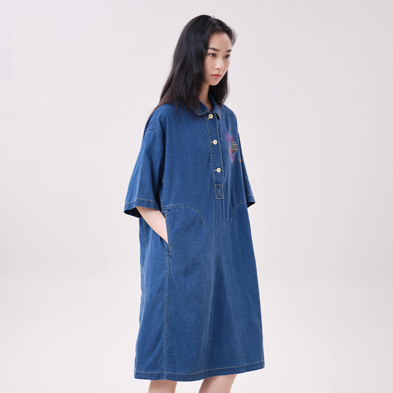 MOVEUP Lyocell Denim Dress Pol - огляд і ціна Midi Dress