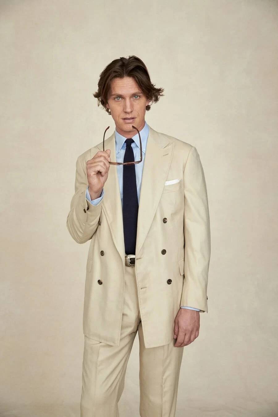 Beige Wide Peak Lapel Double B - огляд і ціна Tailored Trouser Wide
