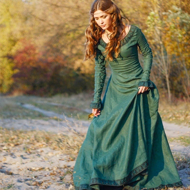Women Medieval Long Dress V Ne - огляд і ціна Lace Dress