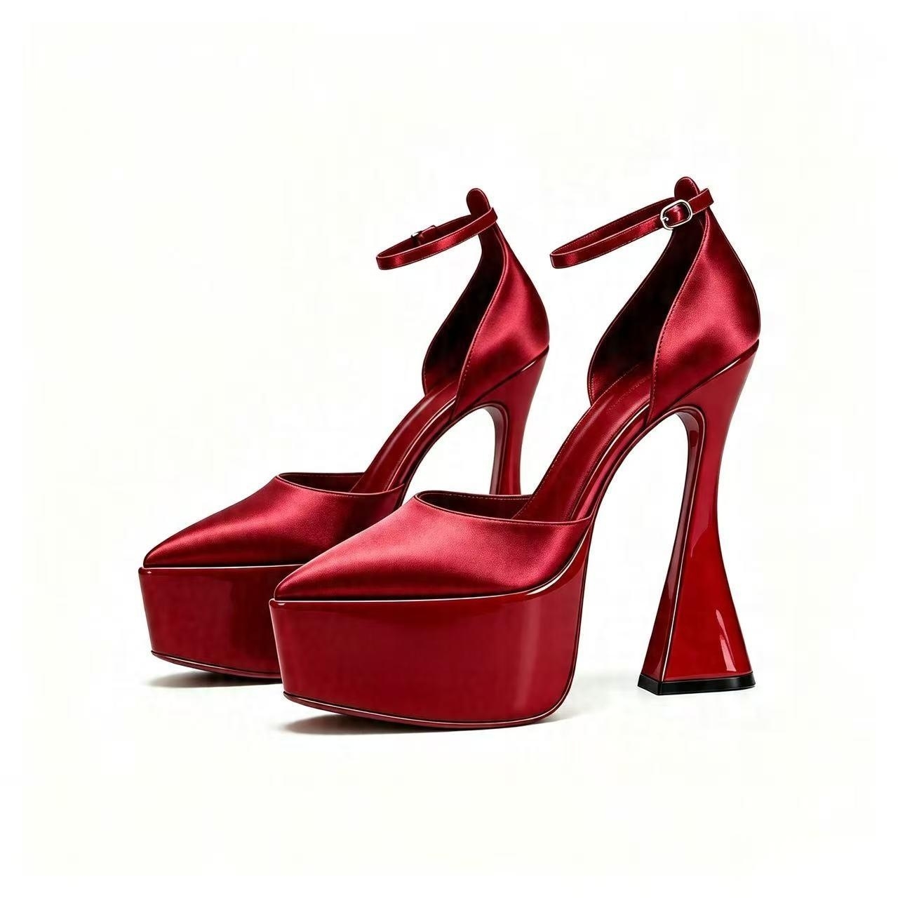 Women Satin Pointed Toe Platfo - огляд і ціна Formal Dress
