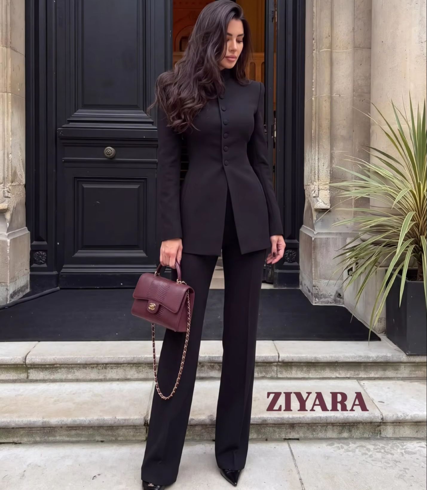 Women 2 Piece Suit Mandarin Co - огляд і ціна Womens Blazer
