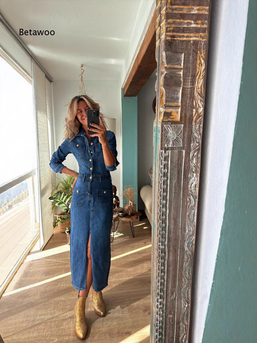 Black Denim Midi Dress For Wom - огляд і ціна Midi Dress