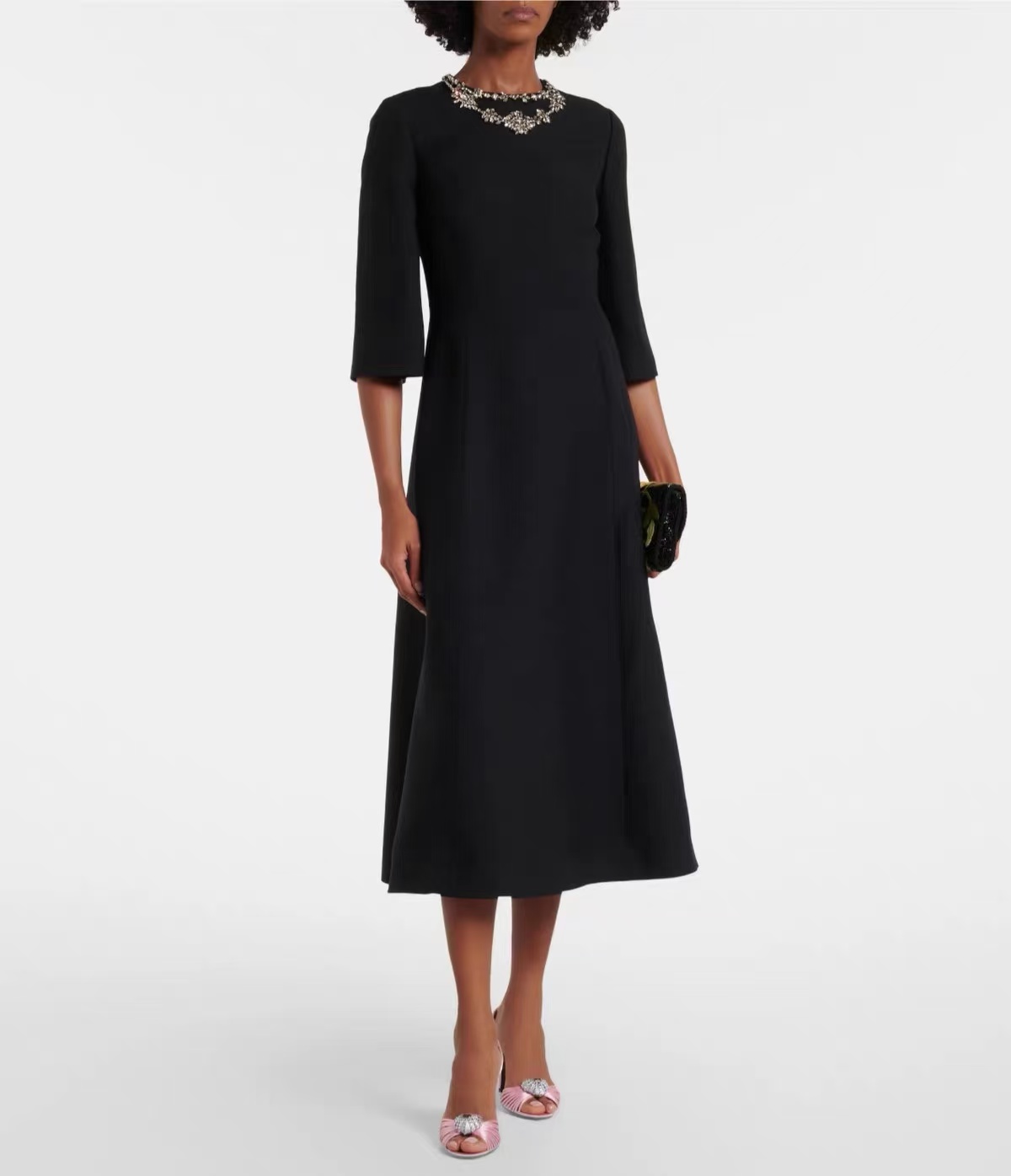 Premium Silk Wool Mint Green W - огляд і ціна Midi Dress
