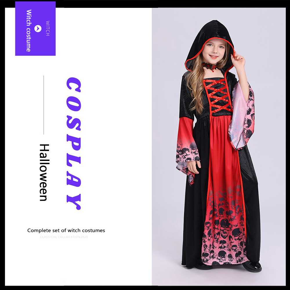 Red Black Witch Costume Hooded - огляд і ціна Women'S Red Formal Wear