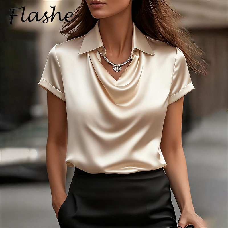 All Match Satin Shirt Women An - огляд і ціна Silk Blouse