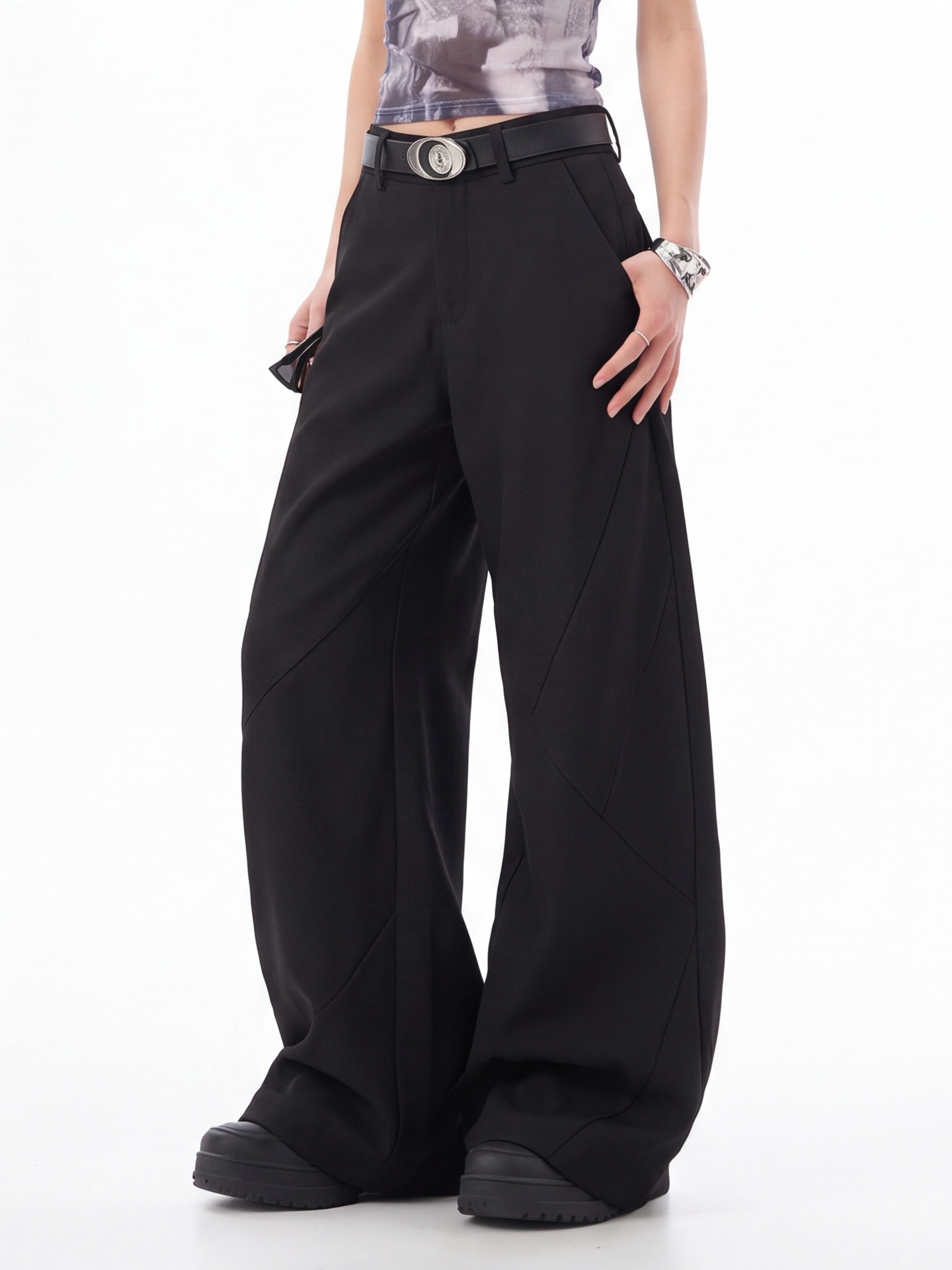 Black High Waist Trousers for  - огляд і ціна Tailored Trouser Wide